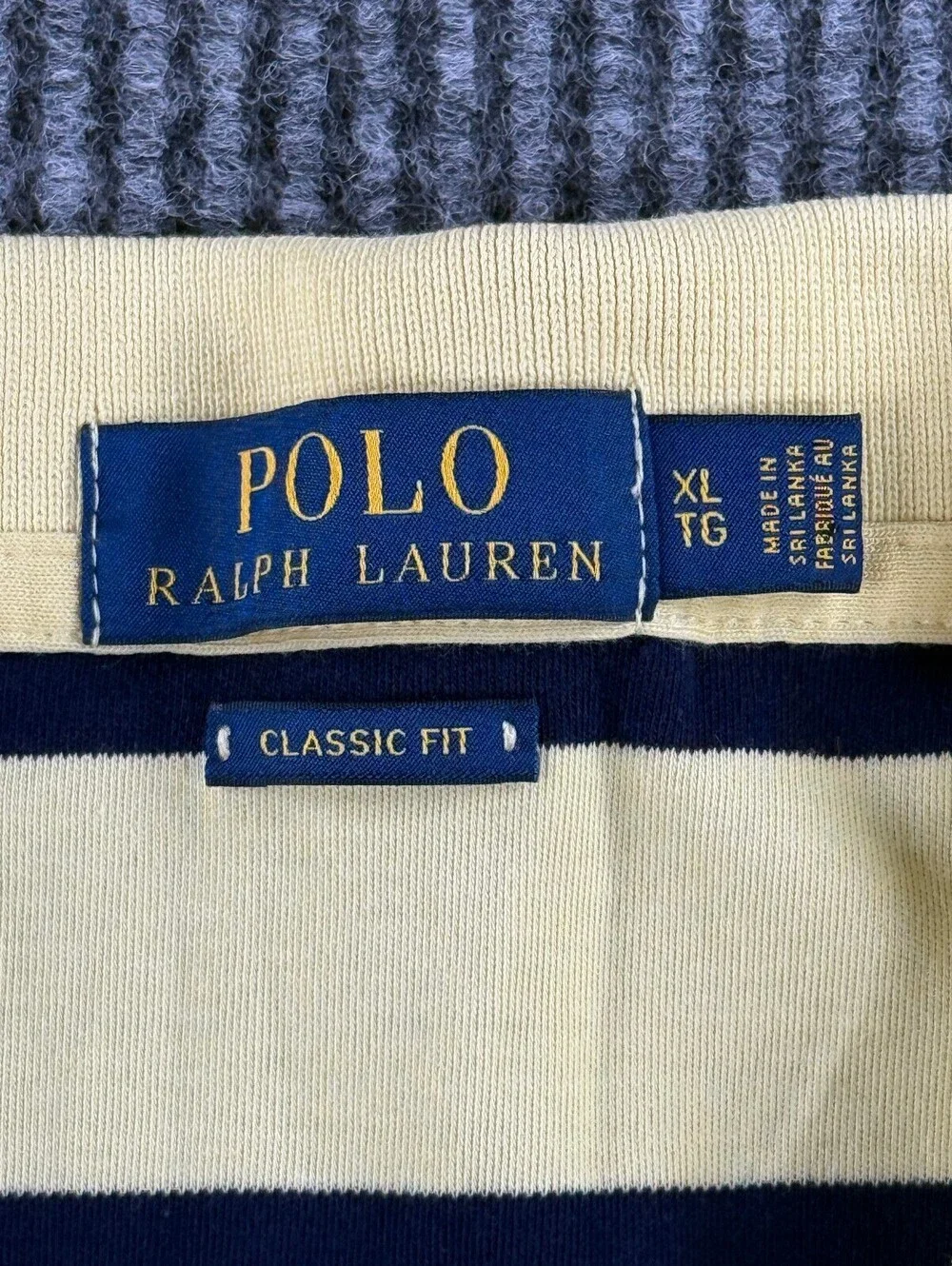 Polo Ralph Lauren Classic Fit Short Sleeve Polo Mens XL Yellow Blue Striped